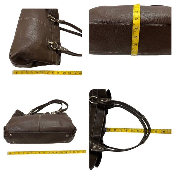 Coach Penelope Brown Ruffle Top Leather Shoulder Bag K1069-F14682 - Picture 13 of 16